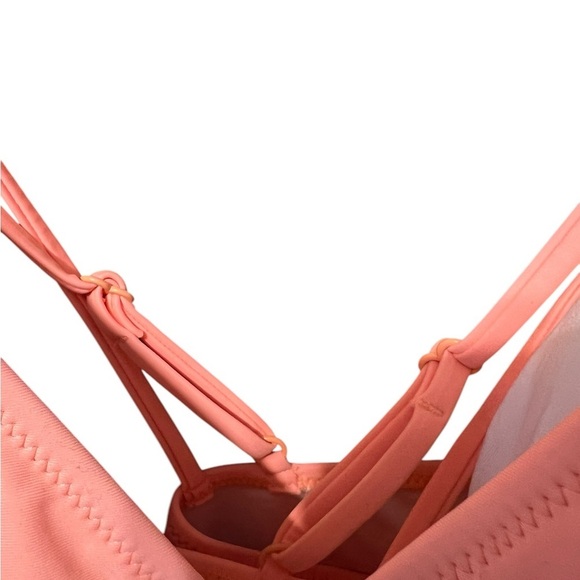 🟣CUPSHE Peachy and Black & White Striped Tummy Control One-Piece Swimsuit XXL - Picture 6 of 9